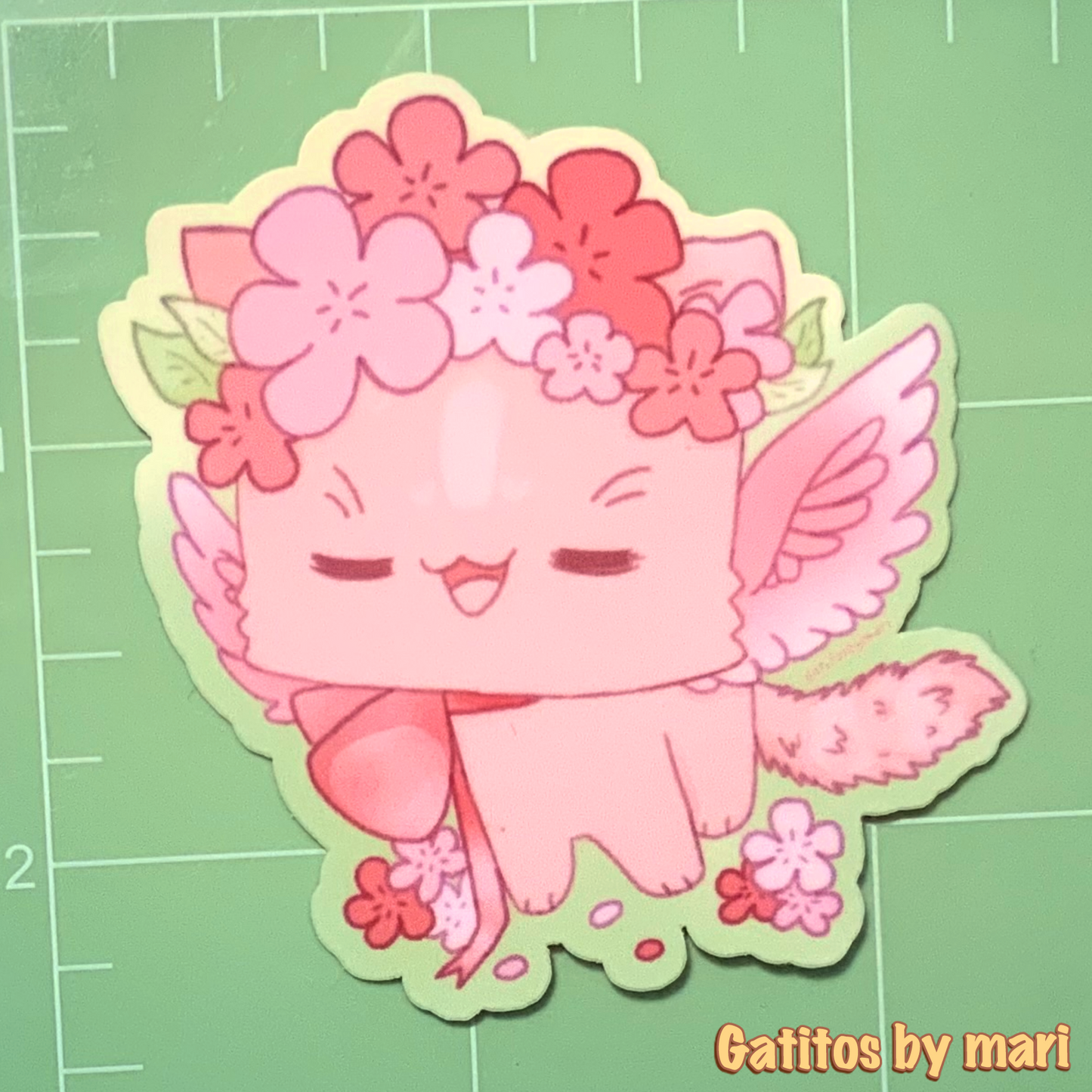 gatitos by mari - Sticker - Angel of Spring - Flor