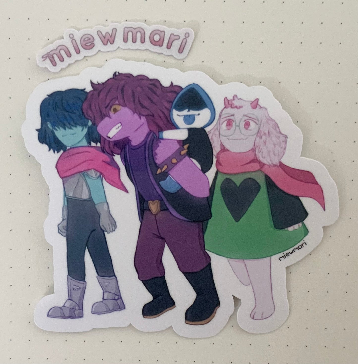 miewmari - the fun gang deltarune - sticker - fanart