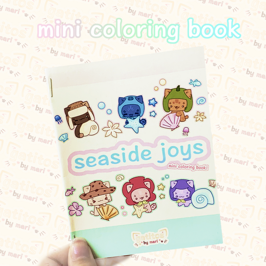 * gatitos by mari - ˚.🫧༘⋆ seaside joys - mini coloring book