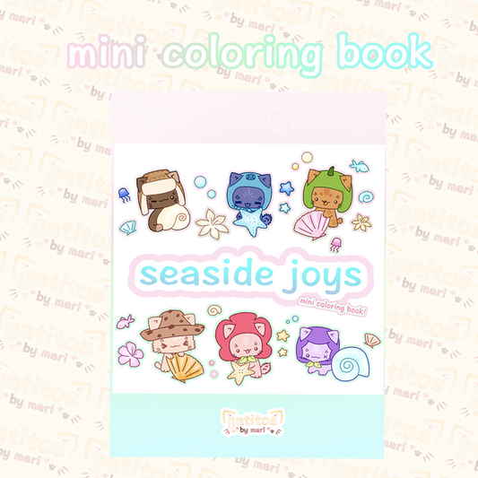 * gatitos by mari - ˚.🫧༘⋆ seaside joys - mini coloring book