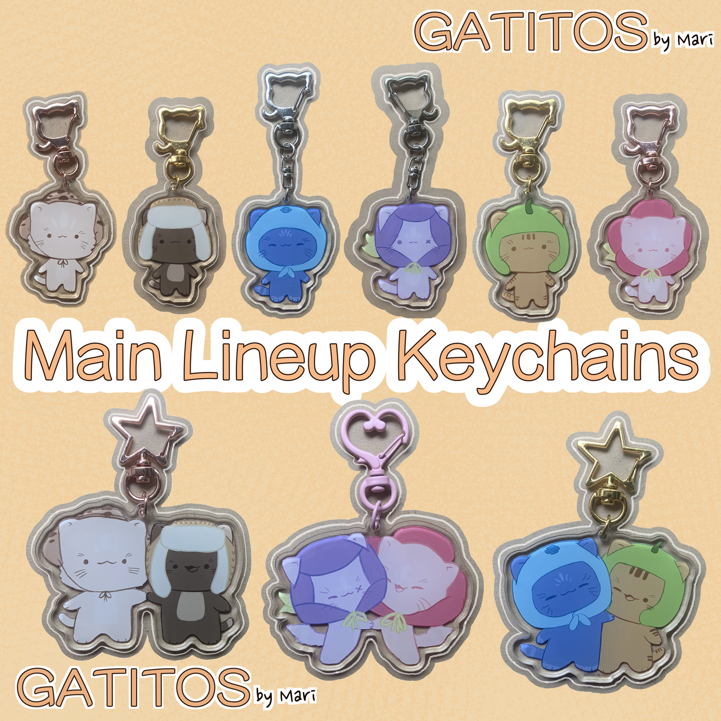 gatitos by mari - Main Crew Keychains - Clear Acrylic