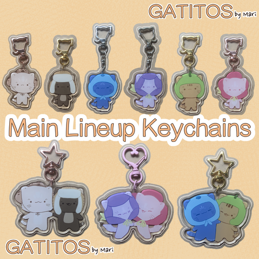 gatitos by mari - Main Crew Keychains - Clear Acrylic