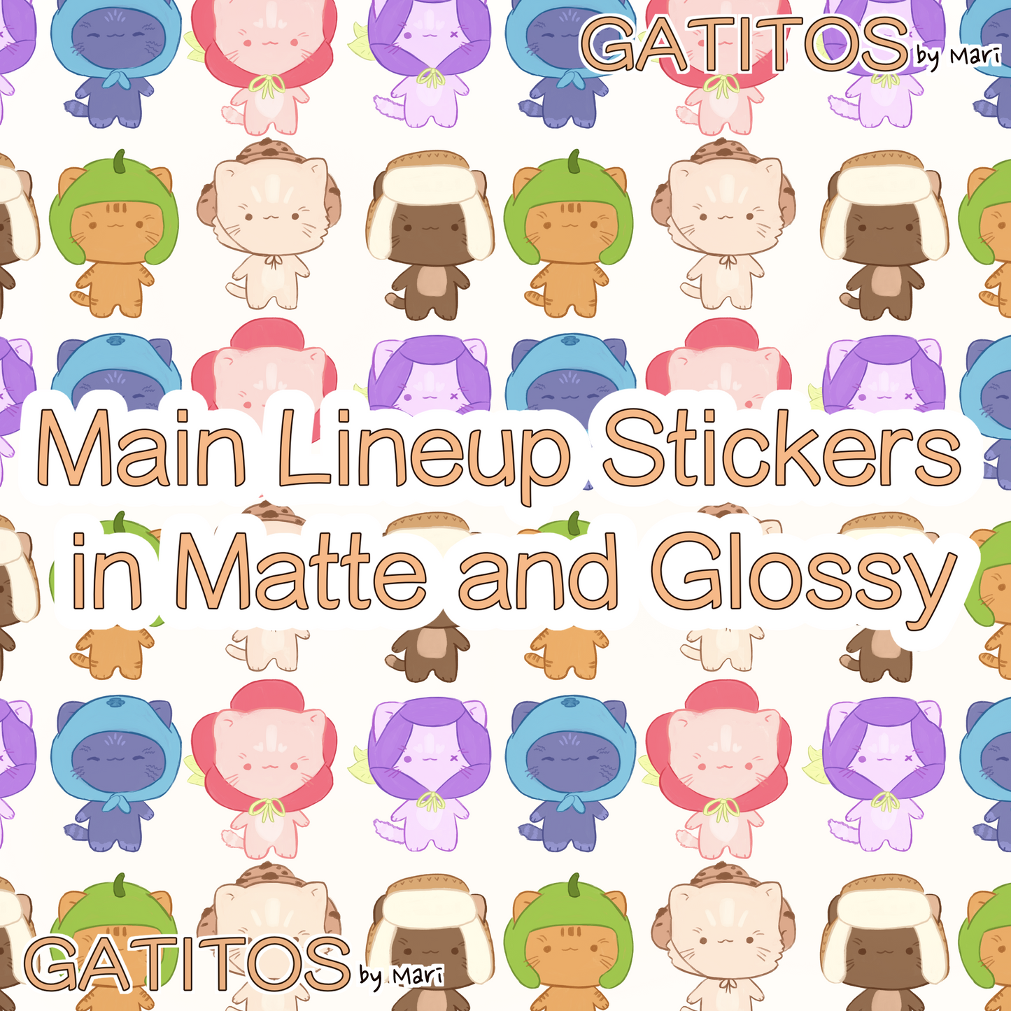 gatitos by mari - Stickers - Main Lineup - Glossy and Matte options