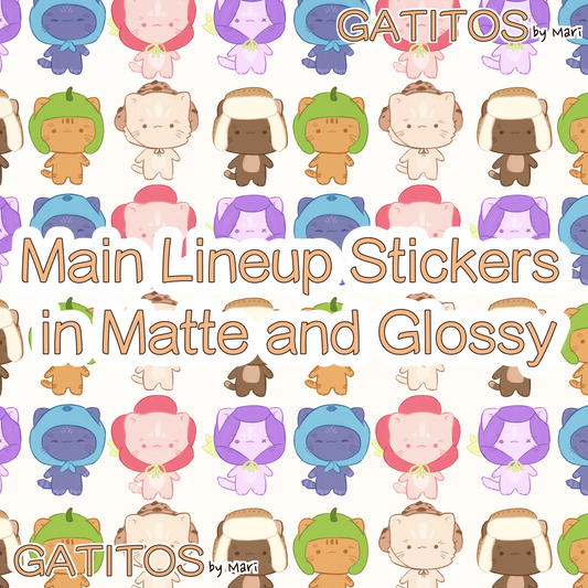gatitos by mari - Stickers - Main Lineup - Glossy and Matte options