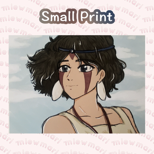 miewmari - Princess Mononoke Fanart - Small Prints - San & Ashitaka
