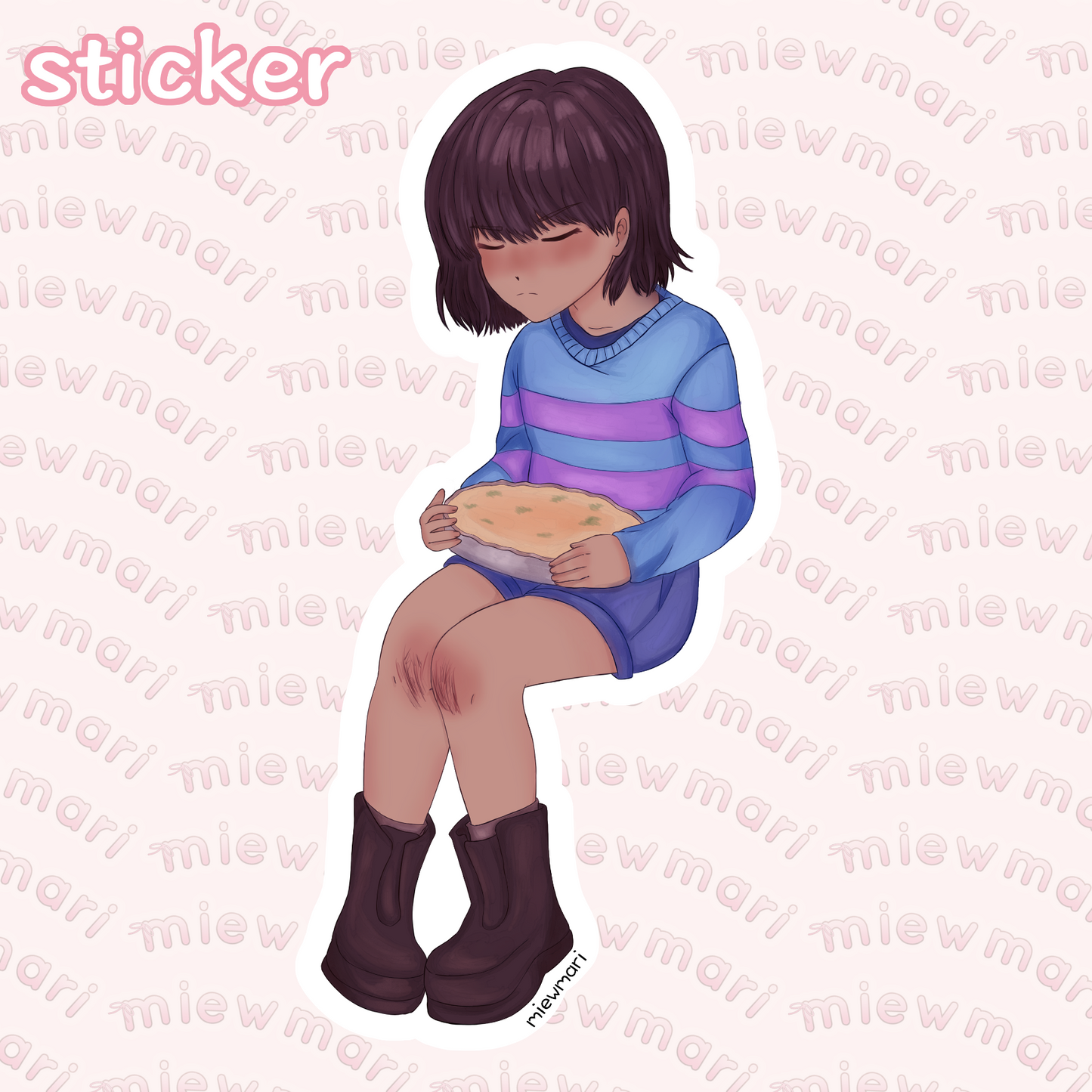 miewmari - frisk undertale - sticker - fanart