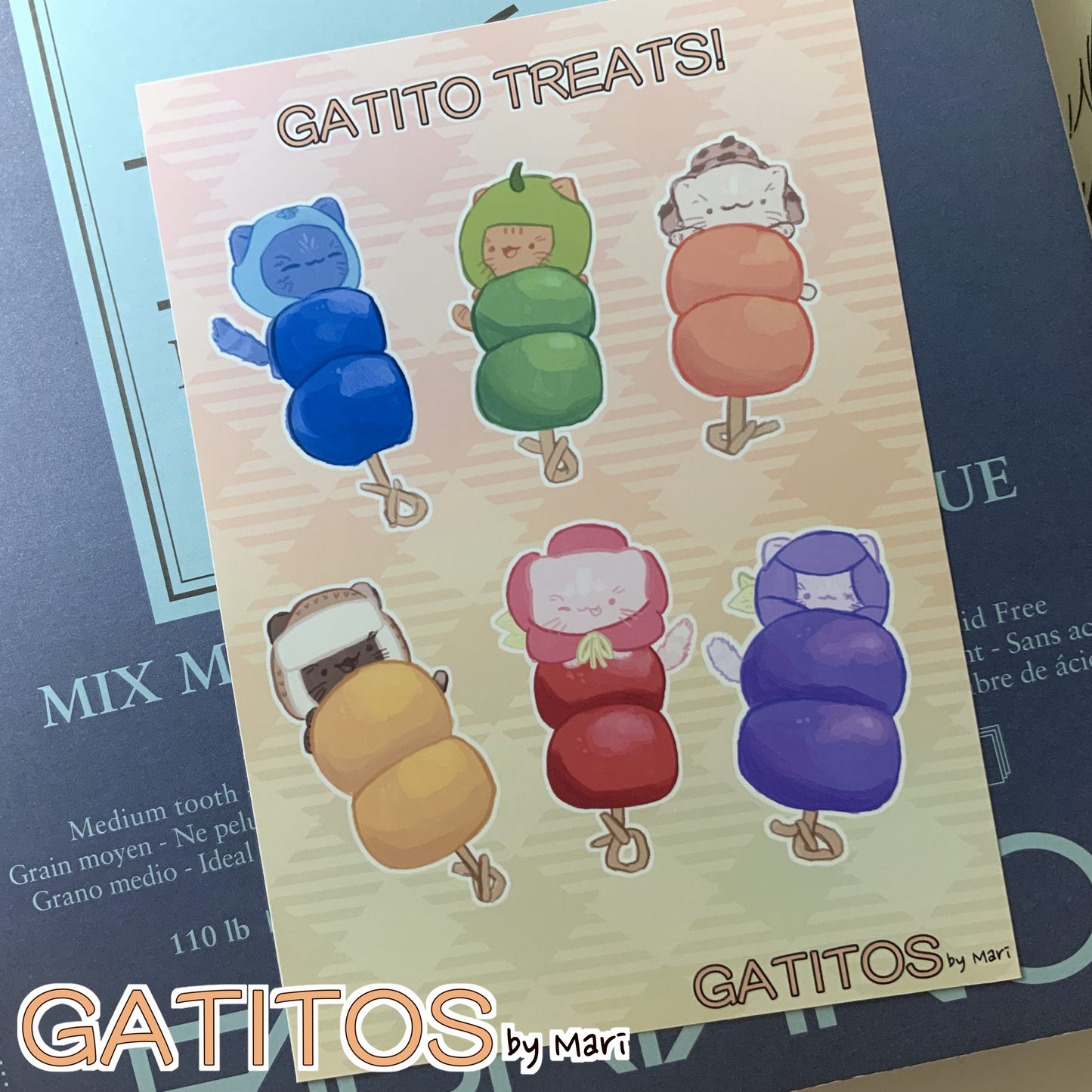 gatitos by mari - Mini Poster - Gatito Treats! -  5 inches x 7 inches