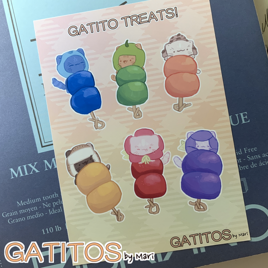 gatitos by mari - Mini Poster - Gatito Treats! -  5 inches x 7 inches