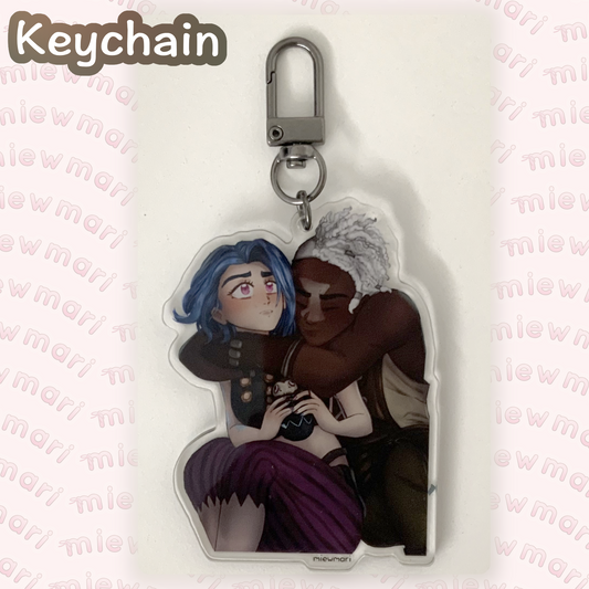 miewmari - Ekko and Jinx - keychain - fanart