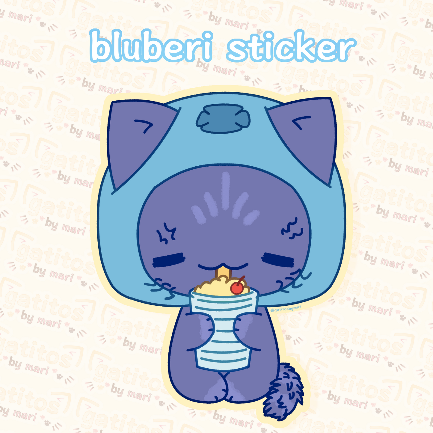 * gatitos by mari - ˚.🫧༘⋆ Sticker - Bluberi - Piñah Coladah