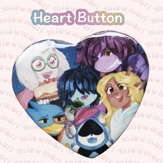 miewmari - Heart Buttons - The Fun Gang - Deltarune