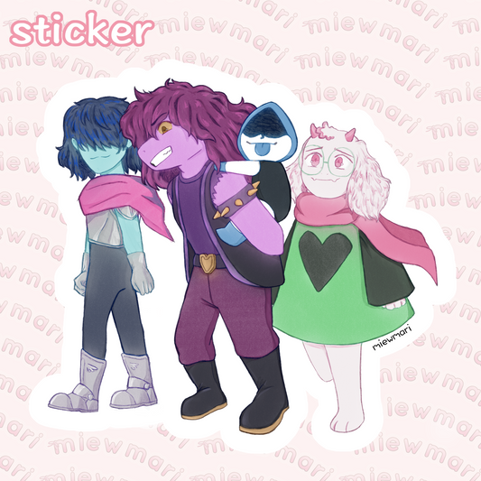 miewmari - the fun gang deltarune - sticker - fanart