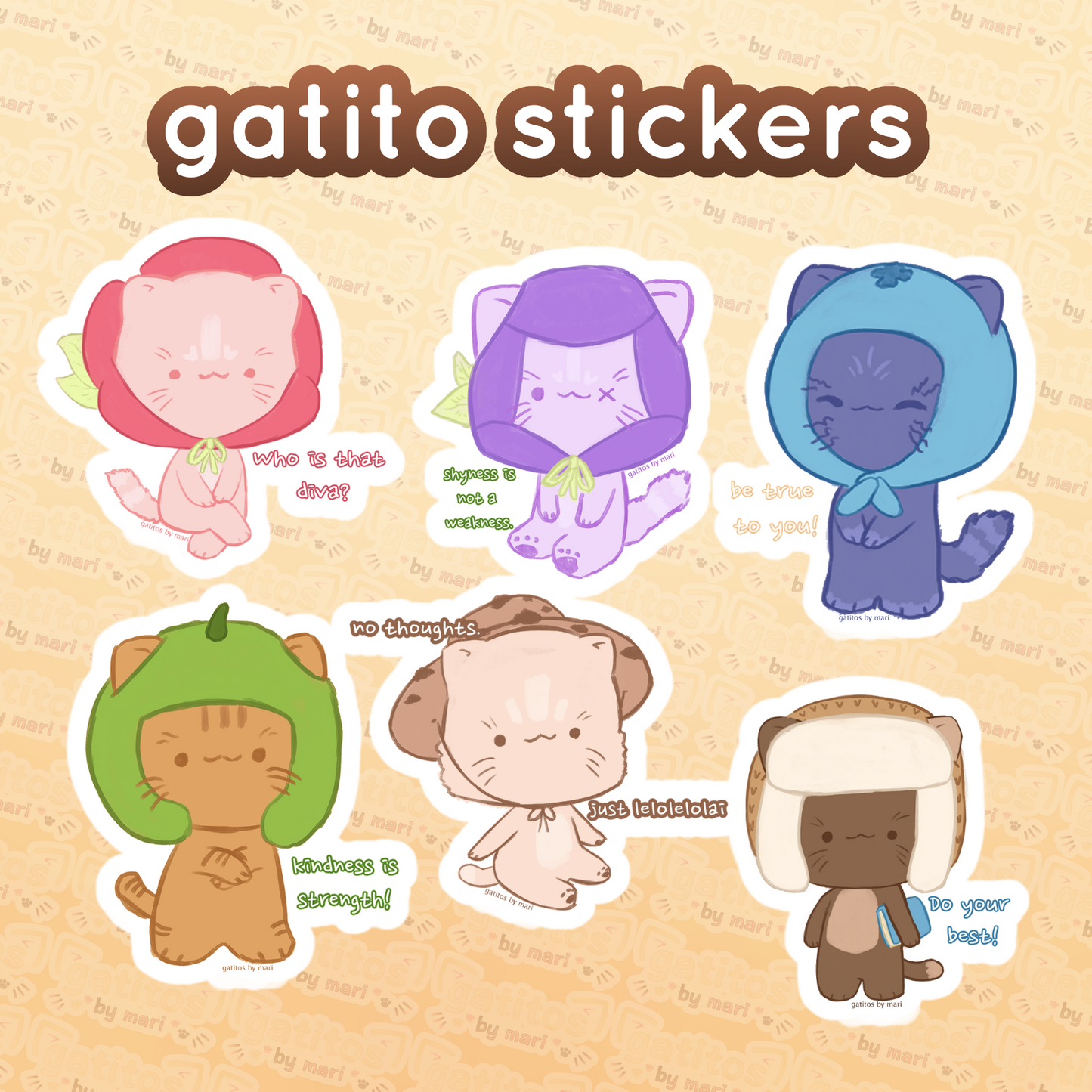 gatitos by mari - Stickers - Gatito Quotes Series 1