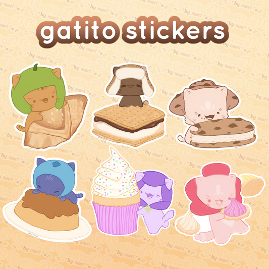 gatitos by mari - Stickers - Gatito Desserts